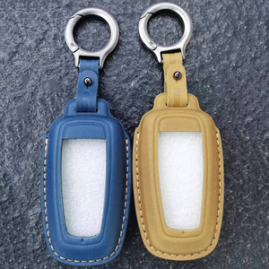Housse de clé en cuir Crazy Horse avec porte-clés pour étui de clé intelligente, vente en gros pour Explorer Escape Kuga Focus Edge Mondeo - Product Image 4