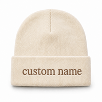 Gorro de Punto Acrílico Bordado con Nombre Personalizado, Ajustable, Informal, para Regalo Personalizado, Unisex, para Hombre y Mujer