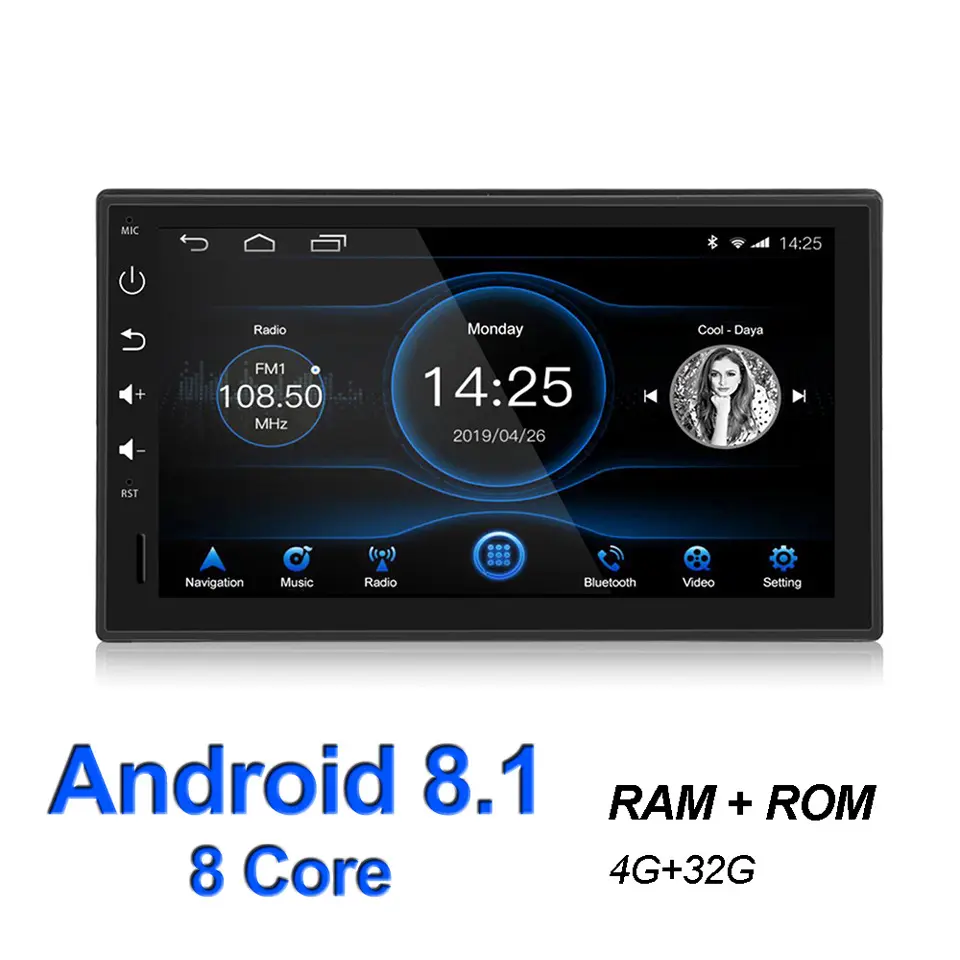 Groothandel 1 Din 7 Inch Android 8.1 Octa Core 2 + 32G Auto Stereo MP5 Speler Auto Gps Navigatie full Touch Screen