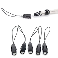 Clip de fixation en plastique noir pour cordon, boucle de sécurité en plastique de 8 mm, attaches pour cordons de téléphone, sacs photo, chaînes et accessoires DIY