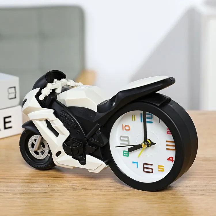 Manufacturer OEM Service Unique Shape Motorcycle Alarm Clock Ornaments Creative Child Gift Clock