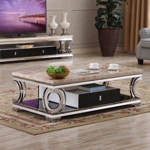 Bộ bàn ghế <span class=keywords><strong>sofa</strong></span> thiết kế hiện đại, bộ bàn ghế phòng khách hình chữ nhật, bàn trà kim loại màu trắng - Product Image 3