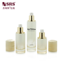 Emballage cosmétique de luxe couleur or, flacons pompe en verre pour lotion 30ml 50ml 100ml 120ml