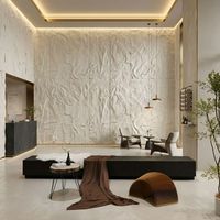 Panel Dinding Batu Fleksibel Veneer Batu Putih Wabi Sabi, Pelapis Batu Kasar untuk Dekorasi Interior/Eksterior Lobi Hotel Spa
