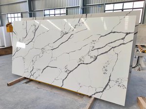 Nhà Cung Cấp Trung Quốc Đánh Bóng Trắng Với Xám Tĩnh Mạch Đá Nhân Tạo Marble Calamatta Quartz Stone Tấm - Product Image 2