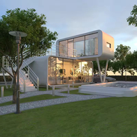 Villa préfabriquée en conteneur étanche de 30 à 40 pieds, capsule moderne, 2, 3 ou 4 chambres, maison préfabriquée à 2 étages pour 2 personnes