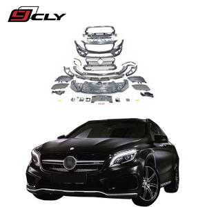 Kit carrosserie GLA45 pour Benz <span class=keywords><strong>GLA</strong></span> X156 Mise à niveau vers <span class=keywords><strong>GLA</strong></span> <span class=keywords><strong>45</strong></span> AMG Diffuseur de grille de pare-chocs avant et arrière Pièces détachées automobiles 2013-2018 - Product Image 1