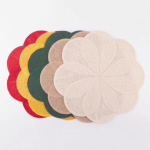 Nouveau design personnalisé <span class=keywords><strong>en</strong></span> forme <span class=keywords><strong>de</strong></span> fleur 2026, <span class=keywords><strong>tapis</strong></span> <span class=keywords><strong>de</strong></span> table <span class=keywords><strong>en</strong></span> <span class=keywords><strong>jute</strong></span> naturel pour <span class=keywords><strong>cuisine</strong></span> et salle à manger, vente chaude - Product Image 1