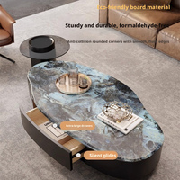 Nouvelle table basse en pierre frittée irrégulière 2026, table à thé de luxe haut de gamme pour petit salon, mobilier de maison