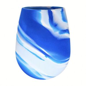 Gobelet à vin incassable sans pied de 12 oz en silicone de qualité alimentaire en forme d'œuf avec logo personnalisé pour le camping en extérieur - Product Image 4