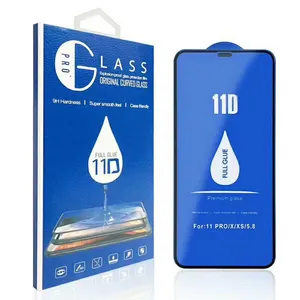 Protector de pantalla de cristal templado Radian 9H 11D, el mejor cristal templado 12 Pro Max de 0,44mm para iPhone x xs max con 100% burbujas gratis