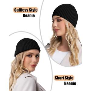 Bonnet en Laine Personnalisé Unisexe pour Adulte, Bonnet de Ski Tricoté Sans Couture, Chaud pour l'Hiver, 100% Laine, Garde au Chaud - Product Image 4