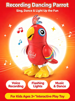 Jouet perroquet électrique dansant, enregistrement vocal et répétition, jouet interactif en plastique avec lumière LED et musique pour enfants, cadeau