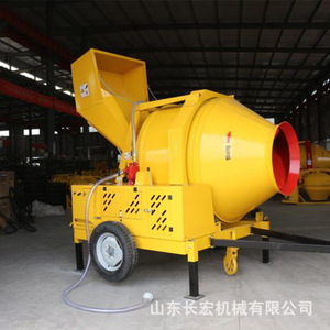 เครื่องผสมคอนกรีตเคลื่อนที่ JZC350 แบบดีเซล พร้อมระบบเทแบบดั๊มพ์ โครงสร้างเสริมเหล็กสีเหลือง สำหรับงานก่อสร้าง - Product Image 1