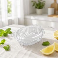Boîte en PET transparente ovale avec couvercle à fermeture à pression 175x130x60mm, boîte à gâteau, dessert, bonbons, emballage alimentaire