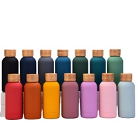 Botol Air Stainless Steel Dinding Ganda, Bebas BPA dengan Tutup Bambu 500/750/1000 ml