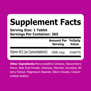 Capsules de Vitamine B12 à Dissolution Rapide OEM ODM, Saveur Naturelle de Baies, Aide à Faciliter la Production d'Énergie - Product Image 3