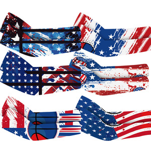 Childrens Breathable Sun Protection Arm Sleeves American Flag Print Ice Silk Outdoor Sports Sleeve For Kids Cycling - Product Image 3