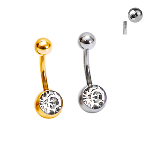 Anneaux de <span class=keywords><strong>nombril</strong></span> en titane ASTM F136 avec filetage externe et bijoux, vente en gros - Product Image 1