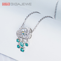 Collier GIGAJEWE en moissanite blanche taille nuage 2 carats, couleur D, or massif 9K 14K 18K, pendentif nuage de pluie, bijoux personnalisés