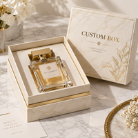 Boîte cadeau magnétique personnalisée pour parfum avec insert en mousse, emballage rigide en papier de luxe, logo en feuille d'or pour ensemble de flacons de parfum