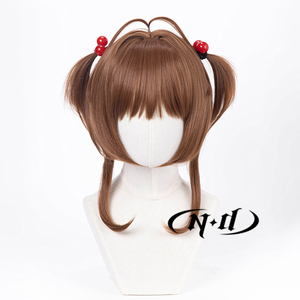 วิกผมคอสเพลย์ ND ซากุระ คิโนโมโตะ แบบทำด้วยเครื่อง ความหนาแน่น 130% เส้นใยทนความร้อนสูง สีน้ำตาลอ่อน พร้อมตาข่ายคลุมผมสีชมพู - Product Image 3