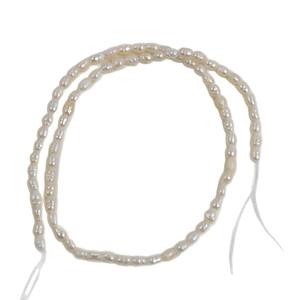 Natural Freshwater 2-3-4mm <b>Threaded</b> Rice <b>Beads</b> Keshi Semi-Finished Loosepearls for DIY Necklace Freshwater Pearl Keshi <b>Beads</b> - Product Image 5