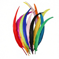 Plumes de coq teintées naturelles pour cocktails, 35-40 cm, pour la danse, les mariages, les fêtes, accessoires de décoration vestimentaire