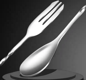 Pengaduk Minuman Custom dari Baja Anti Karat, Sendok Garpu Batang Panjang - Product Image 4