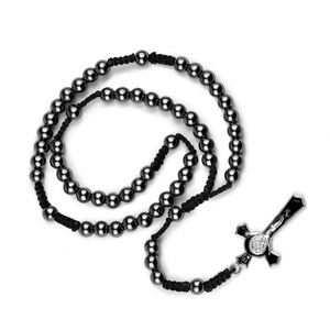 Rosario Católico de Hematita con Cruz y Cuentas de Oración para Jesús, Regalos Cristianos para el Día de Pascua - Product Image 2
