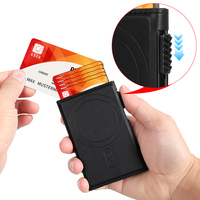 Porte-cartes de crédit magnétique MagFlip en cuir PU et métal aluminium avec logo OEM en gros, portefeuille MagSafe avec support pour l'arrière du téléphone