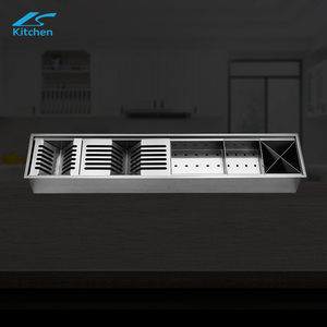 <span class=keywords><strong>Fregadero</strong></span> de Cocina de Acero Inoxidable 304 Cepillado Hecho a Mano al Mejor Precio, sin Grifo, <span class=keywords><strong>Encimera</strong></span> Grande, Cuatro Orificios, Válvula de Latón - Product Image 6