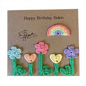 Cartes de vœux au crochet faites à la main, créatives, en papier kraft tissé, carrées, multi-occasions, pour exprimer l'amour, souvenir - Product Image 1