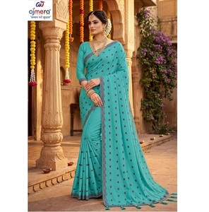 Sari en coton imprimé élégant Ajmera, tenue ethnique traditionnelle et élégante pour femmes, mode quotidienne, séchage rapide, toutes saisons - Product Image 1