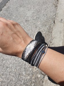 Best Seller Black Shiny Loom <span class=keywords><strong>braccialetti</strong></span> personalizzati <span class=keywords><strong>con</strong></span> <span class=keywords><strong>perline</strong></span> terminali placcati in acciaio inossidabile intrecciati a mano <span class=keywords><strong>con</strong></span> bracciale <span class=keywords><strong>con</strong></span> <span class=keywords><strong>perline</strong></span> Miyuki Delica - Product Image 5