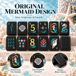 Tuiles de mahjong en acrylique élégantes et modernes, design imprimé, bords lisses, 160 pièces, jeu de mahjong américain, boîte cadeau pour femmes - Product Image 4