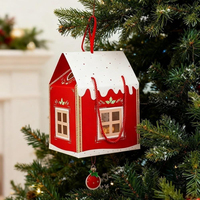 Boîte cadeau en papier en forme de maison Yanxi Brand Christmas Wonderland Cottage, pour cadeaux et friandises, décoration de fête de Noël, Chine