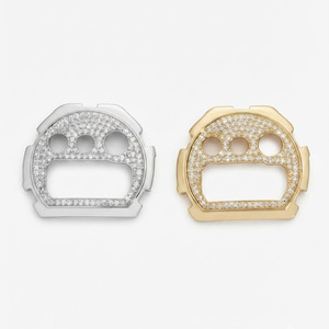 Boîtier de montre de luxe de haute qualité en moissanite sertie, lunette ronde, pièces de montre numérique, ton argenté, remplacement personnalisé écologique - Product Image 6