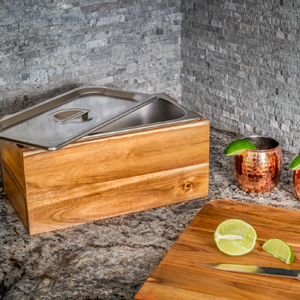 Poubelle à compost <span class=keywords><strong>en</strong></span> <span class=keywords><strong>bois</strong></span> d'acacia pour les déchets alimentaires, seau à café moulu, <span class=keywords><strong>bac</strong></span> à compost <span class=keywords><strong>en</strong></span> <span class=keywords><strong>bois</strong></span> pour la cuisine - Product Image 2