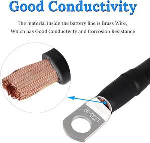 Kawat <span class=keywords><strong>2</strong></span> AWG <span class=keywords><strong>2</strong></span>-Gauge 20 inci dengan <span class=keywords><strong>2</strong></span> perekat meleleh panas tembaga murni koneksi sempurna untuk kabel Terminal baterai negatif otomatis - Product Image 4