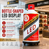 Écran d'affichage LED flexible personnalisé en forme de Moutai, mur vidéo LED et écran LED pour magasin de vins et de boissons
