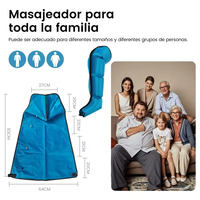 Masseur pour les pieds et les jambes à compression d'air, taille réglable, contrôle du temps, rechargeable par USB, AS ALL STAR CE