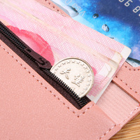 Dompet Wanita Lipat Tiga Motif Benang PVC Multifungsi, Kantong Kartu, Kantong Koin, Model Buckle, Portabel, Motif Huruf, Laris Manis