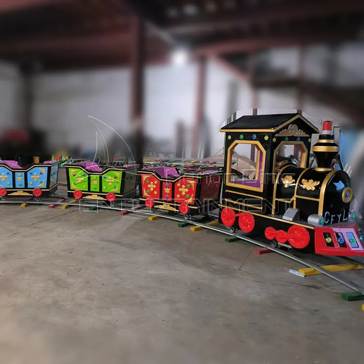 Black Red High Quality Design Train China Factory Directly Sale Electric Track Train on Sale