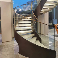 Balustrades d'escaliers en colimaçon en bois intérieur moderne Design durable pour Villa Hôtel Appartement Usage domestique