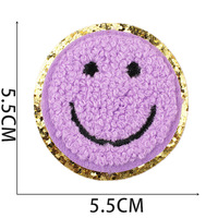 Patchs de broderie 3D colorés Chenille Bling Patch Badges de broderie Fer-sur Chenille brodée à coudre pour le courrier automatique