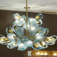Lustre d'éclairage moderne d'hôtel Lustre de salon d'intérieur Lustre en verre d'art fait sur commande