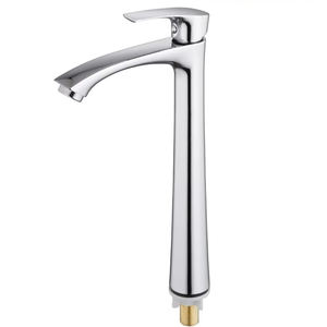 ก๊อกน้ำอ่างล้างหน้าแบบติดตั้งบนเคาน์เตอร์ ดีไซน์ทันสมัย ผลิตจากโลหะผสมสังกะสี ชุบโครเมียม แกนวาล์วทองเหลืองขัดเงา แบบก้านโยกเดี่ยว สำหรับใช้ในห้องน้ำ ห้องโถง และบ้าน - Product Image 1