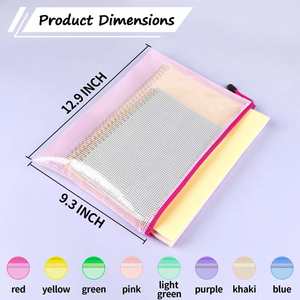 A4 Clear Mesh <b>File</b> Bag Waterproof Zipper Document Pouch Plastic Office School Subject Organizer Exam <b>Paper</b> Storage - Product Image 2