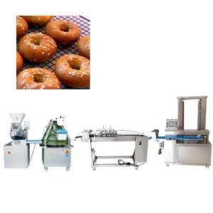 Mesin pembuat donat Mini otomatis industri komersial panduan mesin pembuat donat Bagel mesin pembentuk donat besar